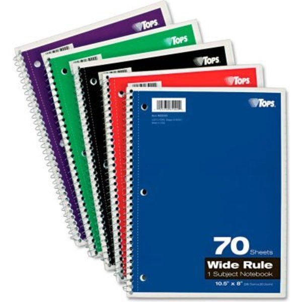 Tops Business Forms TOPS® Wirebound 1-Subject Notebook 65000, Wide, 8" x 10-1/2", 70 Sheets/Pad, 1 Pad/Pack 65000